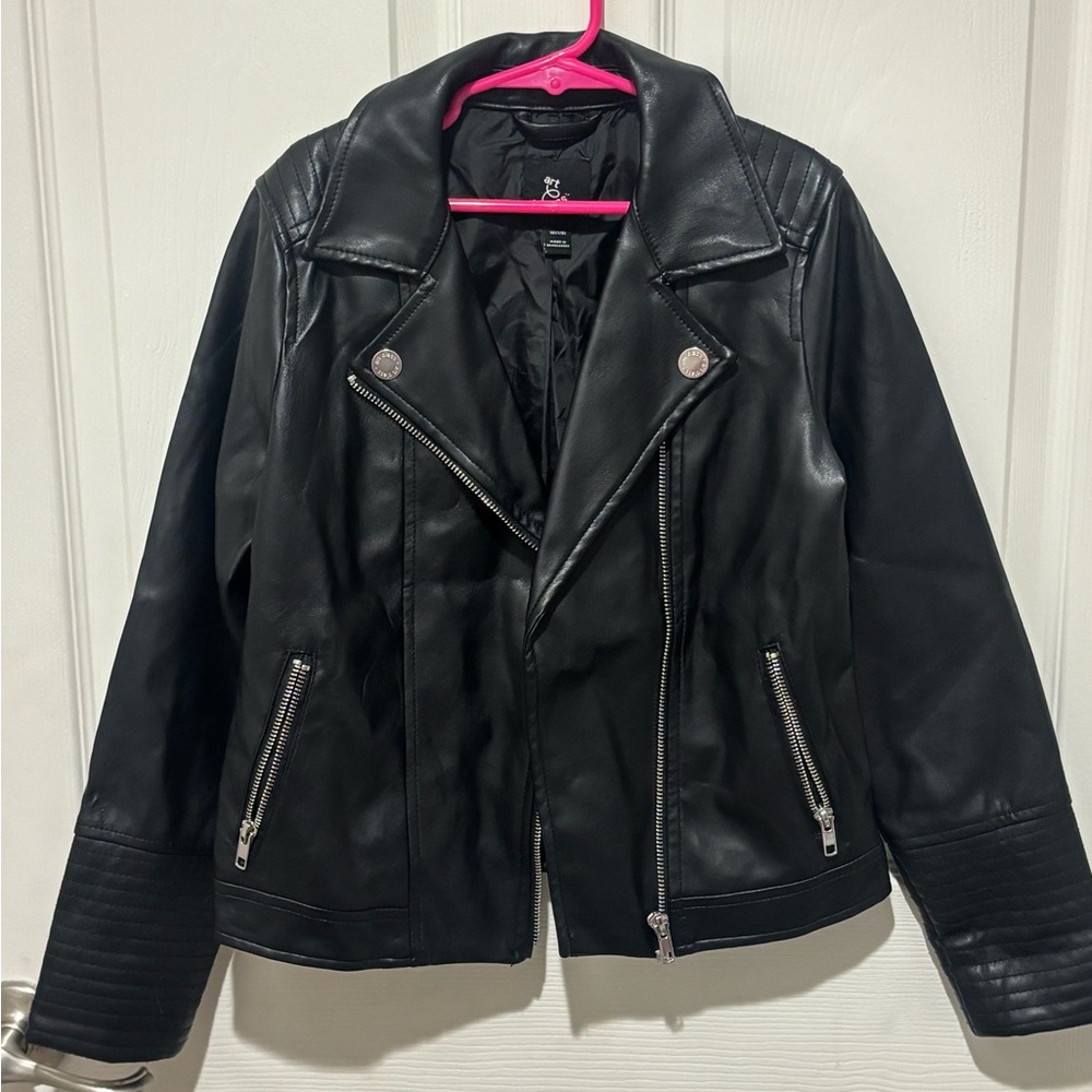 Art Class Black Leather Kids Jacket